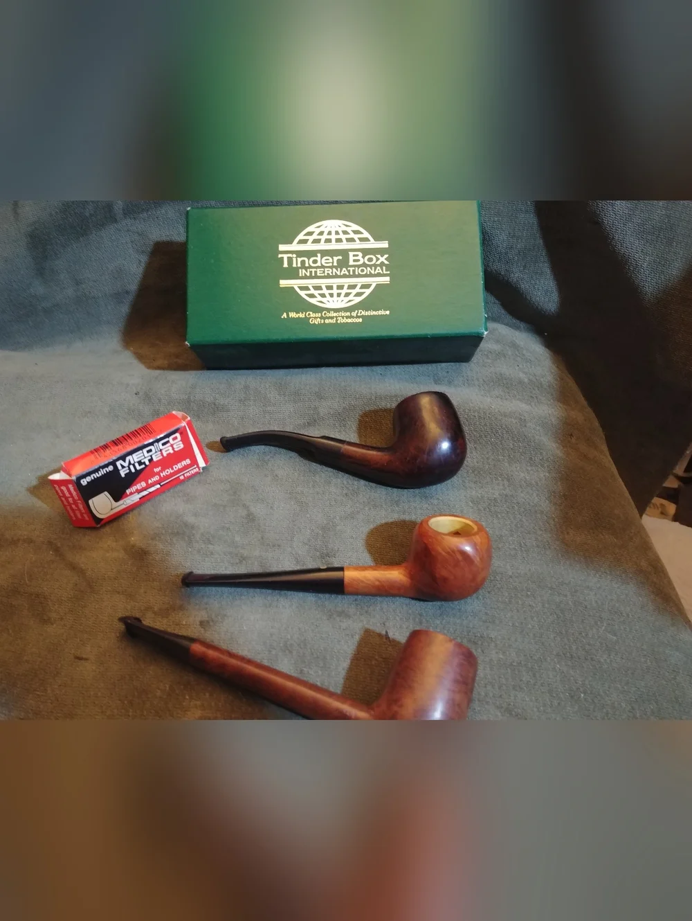 Tinder Box International Green Gift Box with Three Pipes - Picture 1 of 7